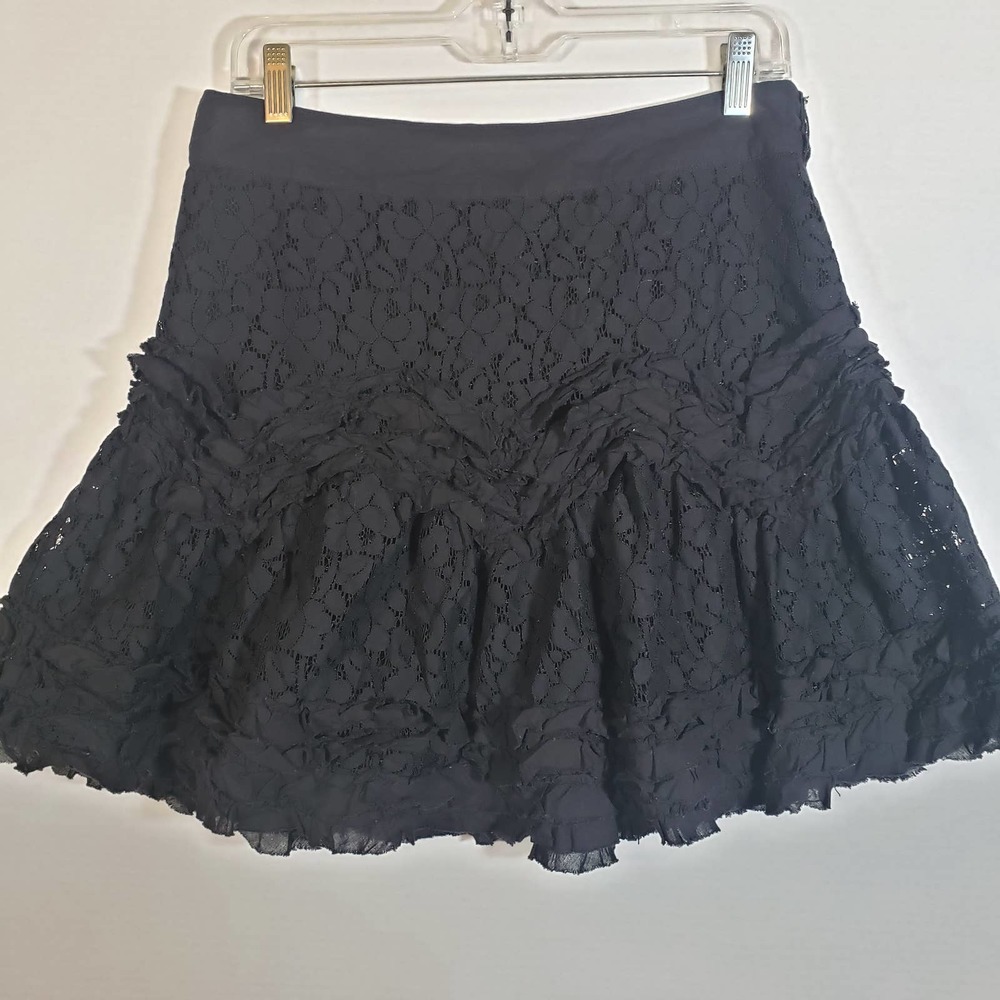 Alice Moon Black Lace Mini Skirt Sz M Pinup Flair Twirl